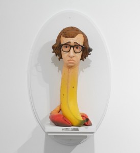 Mike Leavitt -  <strong>Woody Allen</strong> (2016<strong style = 'color:#635a27'></strong>)<bR /> hand-carved western red cedar and acrylic paint,
18 inches (45.7 cm)
$7,200