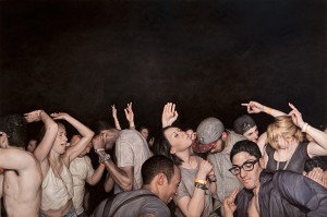 Dan Witz -  <strong>Brite Nite 2</strong> (2014<strong style = 'color:#635a27'></strong>)<bR /> oil on canvas,
48 x 72 inches
(121.9 x 182.9 cm) framed