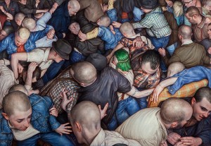 Dan Witz -  <strong>Byronesque 3</strong> (2015<strong style = 'color:#635a27'></strong>)<bR /> oil on canvas,
49 x 71 inches 
(124.4 x 180.3 cm) framed