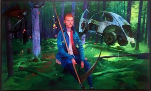 Andrew Hem -  <strong>Time Stops</strong> (2016<strong style = 'color:#635a27'></strong>)<bR /> acrylic on panel,
24 x 40 inches, 
(60.96 x 101.6 cm),
framed: 25 x 41 inches, 
(63.5 x 104.14 cm)
$5,400