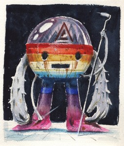 Jeff Soto -  <strong>San Francisco</strong> (2016<strong style = 'color:#635a27'></strong>)<bR /> watercolor on Arches paper,
6.25 x 5.25 inches,
(15.9 x 13.3 cm)