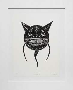 Jeff Soto -  <strong>Sotofish edition 1/10</strong> (2016<strong style = 'color:#635a27'></strong>)<bR /> relief print on Arches paper, 
15 x 11 inches,
(38.1 x 27.9 cm),
framed: 21.5 x 17.5 inches,
(54.6 x 44.5 cm)