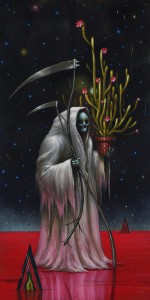 Jeff Soto -  <strong>White Ghost</strong> (2016<strong style = 'color:#635a27'></strong>)<bR /> acrylic on wood (framed),
24 x 12 inches,
(61 x 30.5 cm),
framed: 25.125 x 13.25 inches,
(63.8 x 33.7 cm)