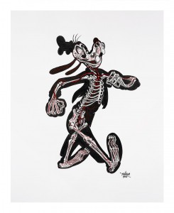 Nychos -  <strong>X-Ray of Goofy</strong> (2016<strong style = 'color:#635a27'></strong>)<bR /> ink on paper,
24 x 19 in. (61 x 48.3 cm)
$2,000