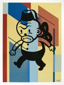 Gary Taxali -  <strong>24</strong> (2016<strong style = 'color:#635a27'></strong>)<bR /> hand painted multiple (HPM) acrylic on 4-color silkscreen,
20 x 26 inches,
(50.8 x 66.04 cm)
<strong>SOLD</strong>