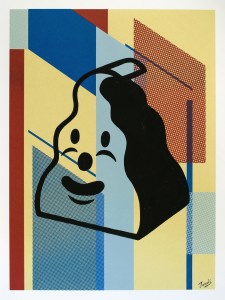 Gary Taxali -  <strong>4</strong> (2016<strong style = 'color:#635a27'></strong>)<bR /> hand painted multiple (HPM) acrylic on 4-color silkscreen,
20 x 26 inches,
(50.8 x 66.04 cm)

