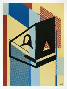Gary Taxali -  <strong>7</strong> (2016<strong style = 'color:#635a27'></strong>)<bR /> hand painted multiple (HPM) acrylic on 4-color silkscreen,
20 x 26 inches,
(50.8 x 66.04 cm)
