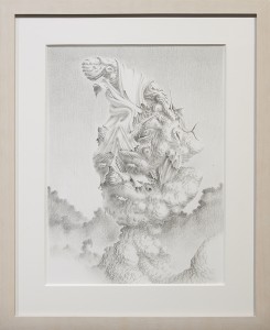Fulvio di Piazza -  <strong>Face of Cloud</strong> (2016<strong style = 'color:#635a27'></strong>)<bR /> pencil on paper,
12.9 x 9.4 inches,
(33 x 24 cm),
framed: 16.5 x 13.5 inches,
(41.9 x 34.3 cm)