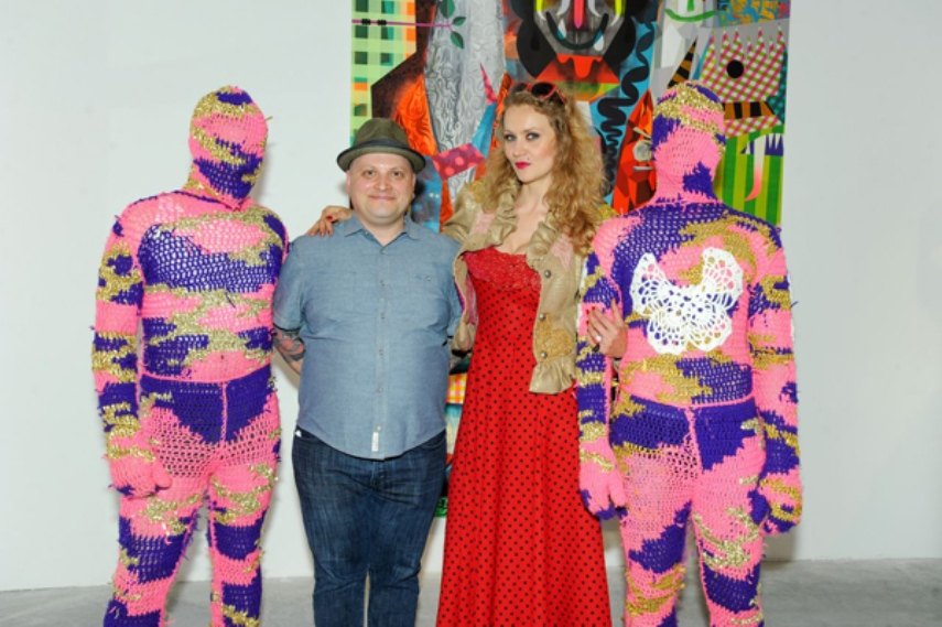 Jonathan-LeVine-and-exhibiting-artist-Olek