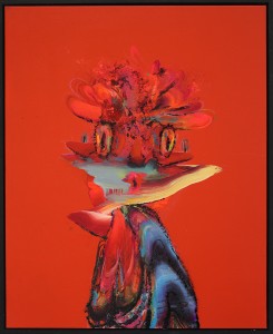 David Choong Lee -  <strong>Figure 1</strong> (2017<strong style = 'color:#635a27'></strong>)<bR /> acrylic, latex and aerosol paint,
30 x 24 inches, 
$3,400