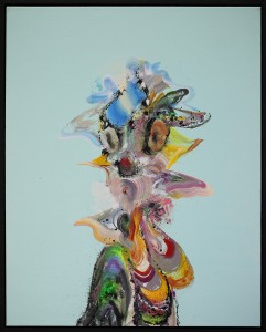 David Choong Lee -  <strong>Figure 3</strong> (2017<strong style = 'color:#635a27'></strong>)<bR /> acrylic, latex and aerosol paint,
30 x 24 inches, 
$3,400