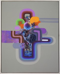 David Choong Lee -  <strong>Hole 11</strong> (2017<strong style = 'color:#635a27'></strong>)<bR /> acrylic, latex and aerosol paint,
30 x 24 inches,
$3,400