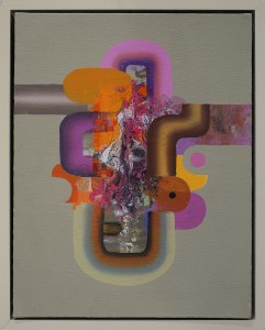 David Choong Lee -  <strong>Hole 4</strong> (2017<strong style = 'color:#635a27'></strong>)<bR /> acrylic, latex and aerosol paint,
12 x 9 inches,
(30.48 x 22.86 cm)
$600