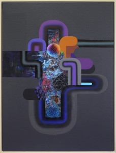 David Choong Lee -  <strong>Hole 7</strong> (2017<strong style = 'color:#635a27'></strong>)<bR /> acrylic, latex and aerosol paint,
40 x 30 inches,
$5500
