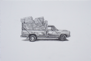 Kevin Cyr -  <strong>Oak</strong> (2017<strong style = 'color:#635a27'></strong>)<bR /> graphite on paper,
8 x 12 inches,
(framed: 9.25 x 13.25 inches),
$700