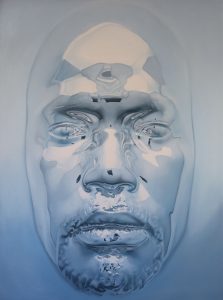 Kip Omolade -  <strong>Diovadiova Chrome Kip IV</strong> (2016<strong style = 'color:#635a27'></strong>)<bR /> oil on canvas,
72 x 96 inches