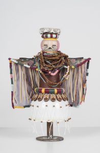 Koralie -  <strong>Gracy-Fraye (Goddess of Beauty and Love)</strong> (2018<strong style = 'color:#635a27'></strong>)<bR /> porcelain, wood, fabric and metal,
14.5 x 10 inches
$600