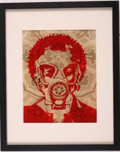 Shepard Fairey -  <strong>New World Odor</strong> (2007<strong style = 'color:#635a27'></strong>)<bR /> rubylith small
12 x 15 inches