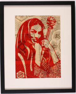 Shepard Fairey -  <strong>Revolution Woman With Brush</strong> (2007<strong style = 'color:#635a27'></strong>)<bR /> rubylith large
16 x 20 inches