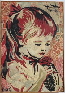 Shepard Fairey -  <strong>War by Numbers Canvas</strong> (2007<strong style = 'color:#635a27'></strong>)<bR /> stencil collage on canvas
30 x 43 inches