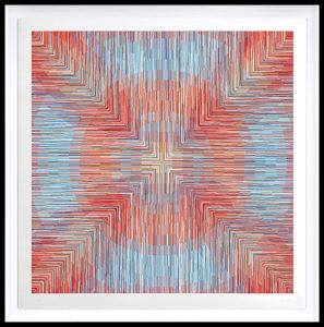 Kai & Sunny -  <strong>Circle</strong> (2018<strong style = 'color:#635a27'></strong>)<bR /> ballpoint pen on 100% cotton Somerset tub sized 420gsm and framed in black stained oak,
46.5 x 46.5 inches (framed)
$6,250