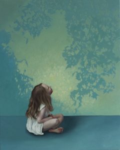 Kyle Stewart -  <strong>A Certain Point of View</strong> (2017<strong style = 'color:#635a27'></strong>)<bR /> oil on canvas,
20 x 16 inches