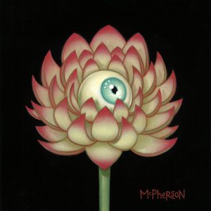 Tara  McPherson -  <strong>The Day's Eye (Lotus)</strong> (2010<strong style = 'color:#635a27'></strong>)<bR /> oil on linen, stretched over panel, 
 9 x 9 inches  
(22.86 x 22.86 cm)