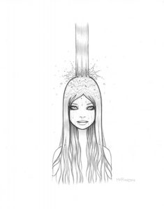 Tara  McPherson -  <strong>The Crystal Waterfall</strong> (2013<strong style = 'color:#635a27'></strong>)<bR /> graphite on bristol