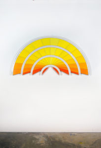 Jenna Krypell -  <strong>Radiate</strong> (2020<strong style = 'color:#635a27'></strong>)<bR /> 60" x 30"
MDF, resin and acrylic paint
