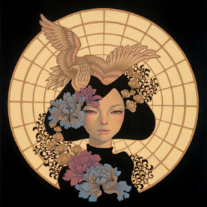 Audrey Kawasaki, If Only You Knew (2013), oil, acrylic and graphite on wood panel, 24 x 24 inches. 