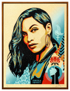 Shepard Fairey -  <strong>Power and Equality: Flower</strong> (2020<strong style = 'color:#635a27'></strong>)<bR /> silkscreen on wood panel, 24 x 18 inches, edition 4/6, Sold