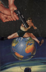 Winston Smith -  <strong>No More War - Artwork for Dead Kennedy’s show poster in 1984</strong> (1979<strong style = 'color:#635a27'></strong>)<bR /> hand cut collage on paper,
11 x 17 inches (pieces comes unframed), $8,500