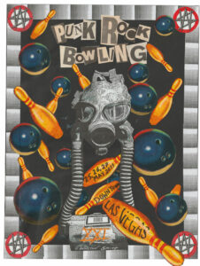 Winston Smith -  <strong>Punk Rock Bowling - Poster for Punk Rock Bowling</strong> (2019<strong style = 'color:#635a27'></strong>)<bR /> hand cut collage on paper,
11 x 14.75 inches (pieces comes unframed), $3,000