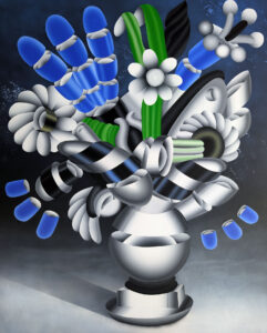 Geoffrey Bouillot -  <strong>Flowers Need Colors,</strong> (2024<strong style = 'color:#635a27'></strong>)<bR /> Acrylic on canvas,
32 x 39 x 1 inches