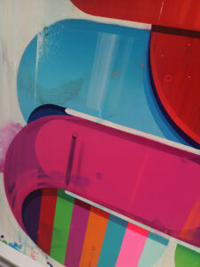 Nick Grindrod -  <strong>Easyrider,</strong> (2024 (Detail Image)<strong style = 'color:#635a27'></strong>)<bR /> Acrylic on linen canvas on a bespoke aluminum stretcher, 47.2 x 59 inches