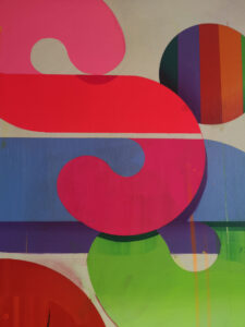 Nick Grindrod -  <strong>Easyrider,</strong> (2024 (Detail Image)<strong style = 'color:#635a27'></strong>)<bR /> Acrylic on linen canvas on a bespoke aluminum stretcher, 47.2 x 59 inches