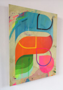 Nick Grindrod -  <strong>Atomic Number 15,</strong> (2024<strong style = 'color:#635a27'></strong>)<bR /> Acrylic on 18mm Birchwood ply, 11.8 x 15.7 inches